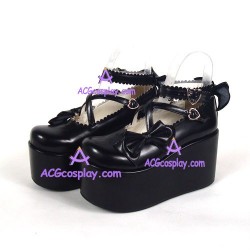 Punk lolita shoes general shoes thick sole style 9652A black