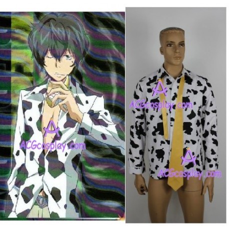 Katekyo Hitman Reborn! Lambo cosplay costume shirt and tie