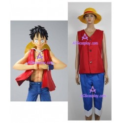 One Piece Monkey D. Luffy cosplay costume with straw hat