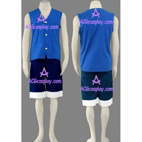 One Piece Monkey D. Luffy blue version cosplay costume