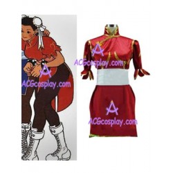 Street Fighter Chun Li Red Cosplay Costume