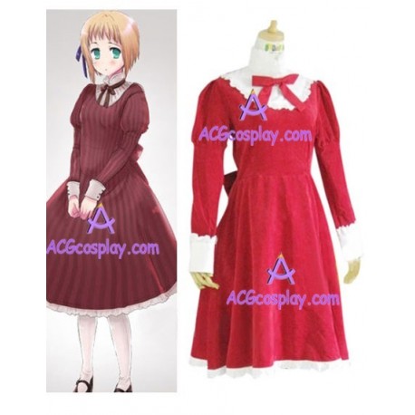 Axis Powers Hetalia Liechtenstein Red Cosplay Costume