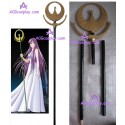 Saint Seiya Athena Saori Kido wand wood made cosplay props