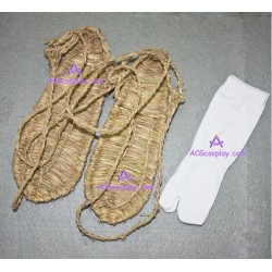 Bleach straw sandals slipper shoes and socks