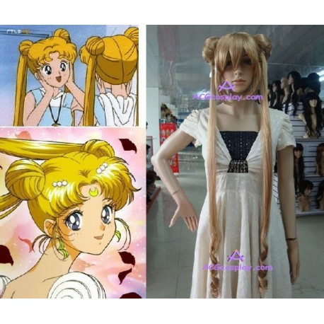 Sailor Moon Usagi Tsukino yellow-blond cosplay wig 110cm