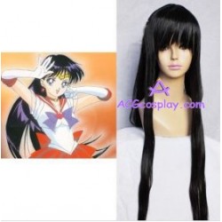 Sailor Moon Sailor Mars Raye Black Cosplay Wig 100cm