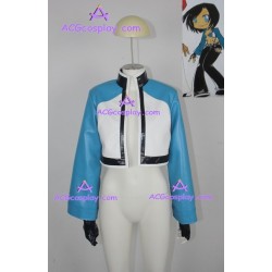 Rock Howard's jacket cosplay costume blue leatherette include gloves