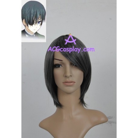 Black butler Kuroshitsuji Ciel Cosplay Wig mixed color