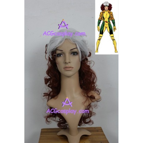 X-men Rogue cosplay wig 17inch curly wig cosplay wig