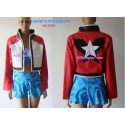Rock Howard's jacket cosplay costume red leatherette include gloves