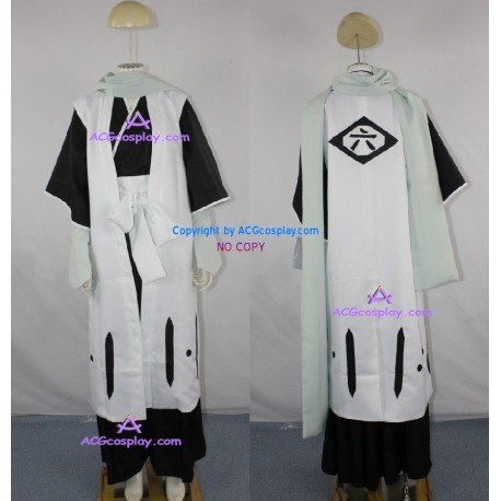 Bleach 6th Division Captain Kuchiki Byakuya Cosplay Costume inc.gloves and scarf 