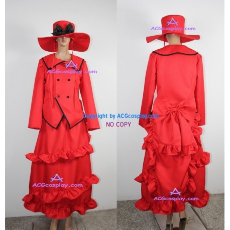 Black Butler Kuroshitsuji Madam Red Angelina Dalles cosplay costume