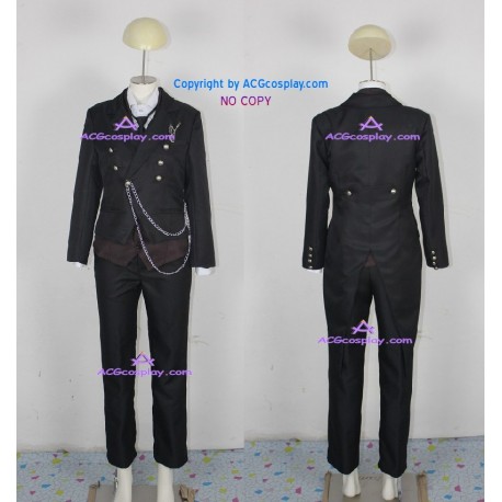 Black Butler Sebastian Michaelis cosplay costume include metal chest chain pin 