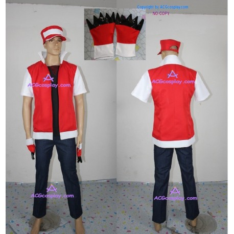 pokemon Ash Ketchum cosplay Costume include cap red costume version