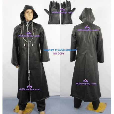 Kingdom Hearts Organization XIII Cosplay Costume faux leather made wide zipper ACGcosplay